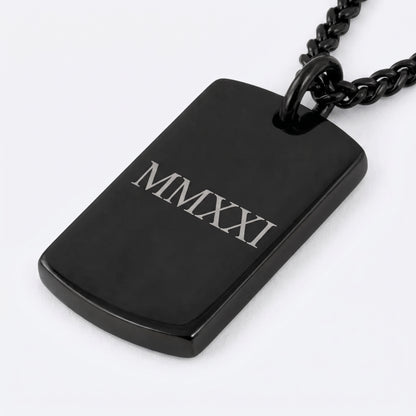 19mm x 30mm Stainless Steel Pendant Black Edition