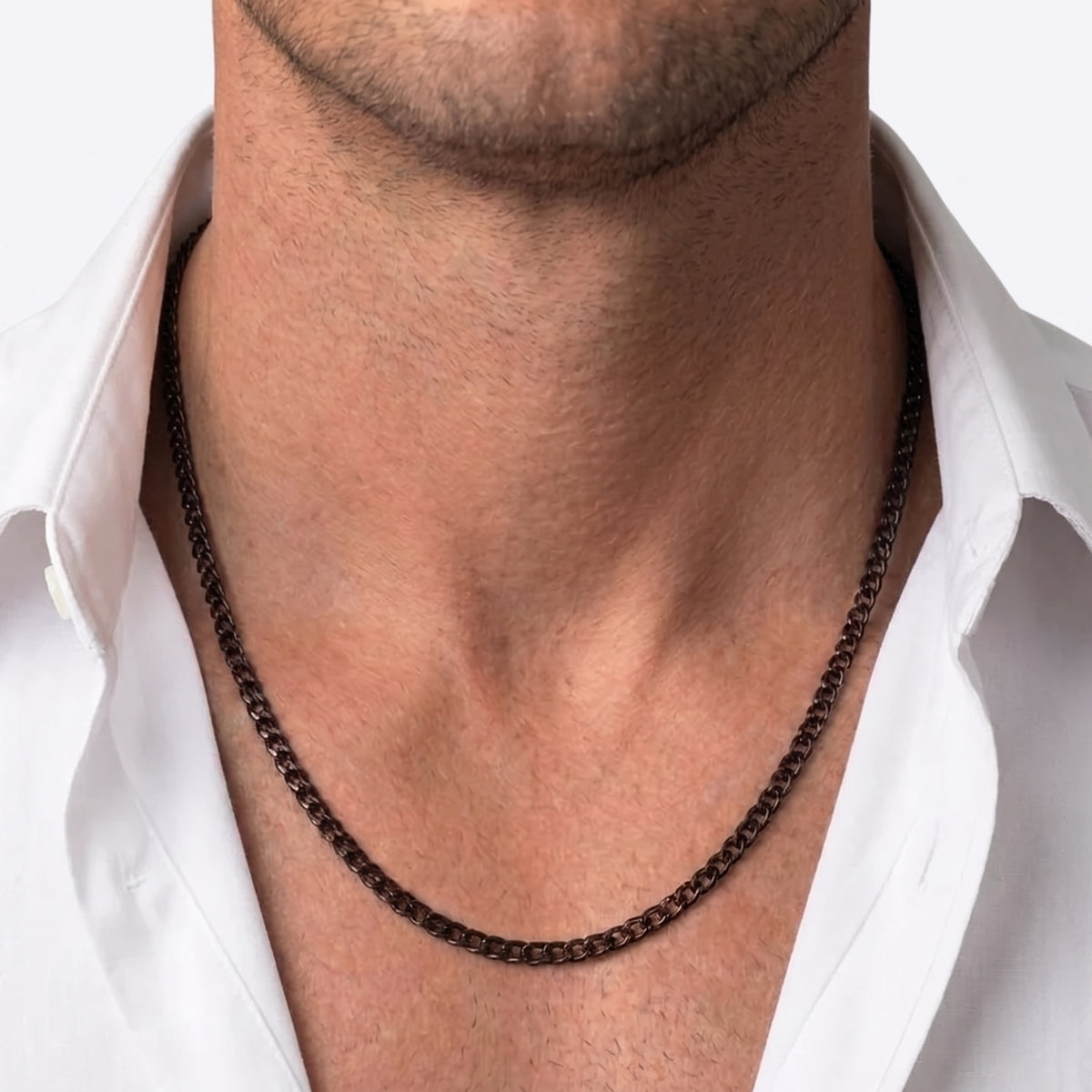 4mm Curb Chain - Stainless Steel - Black