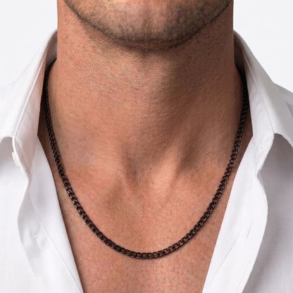 4mm Curb Chain - Stainless Steel - Black