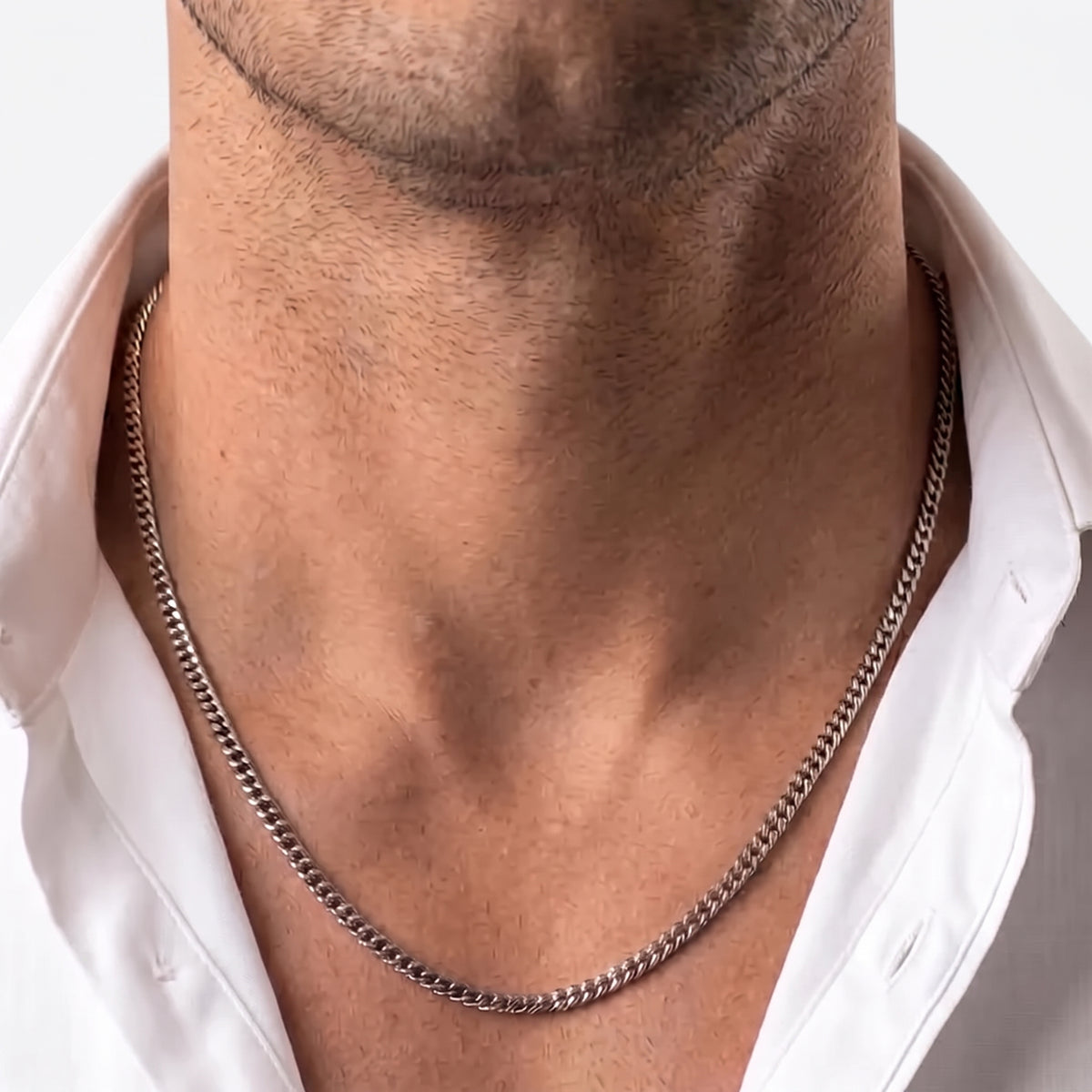 3.5mm Diamond Cut Curb Chain - Stainless Steel