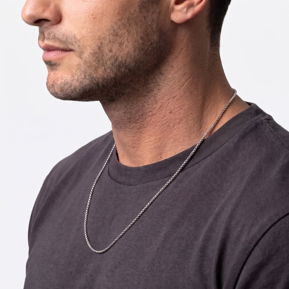 2mm Rounded Box Chain - Stainless Steel