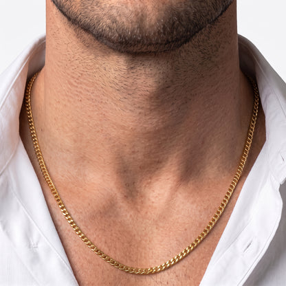 3mm Curb Chain - Stainless Steel - Gold