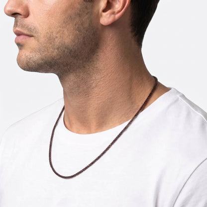 2mm Rounded Box Chain - Stainless Steel - Black