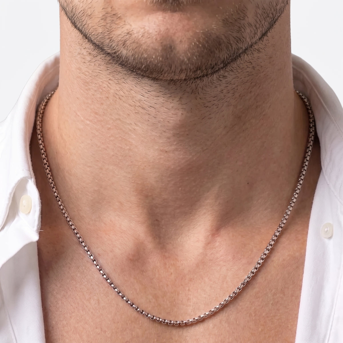 2.5mm Rounded Box Chain - Stainless Steel