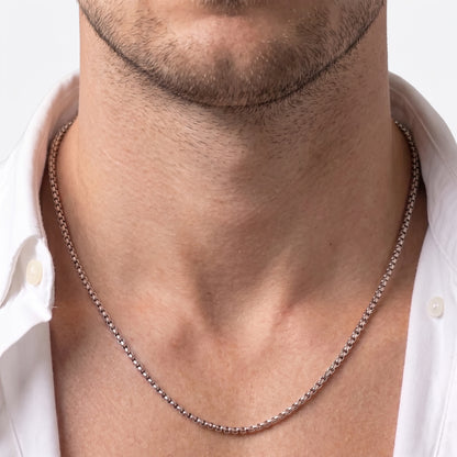 2.5mm Rounded Box Chain - Stainless Steel
