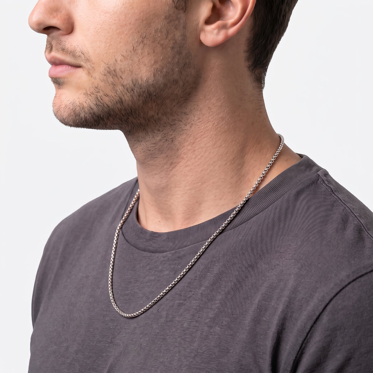 2.5mm Rounded Box Chain - Stainless Steel