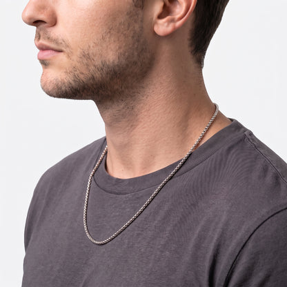 2.5mm Rounded Box Chain - Stainless Steel