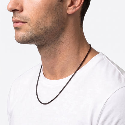 2.5mm Rounded Box Chain - Stainless Steel - Black