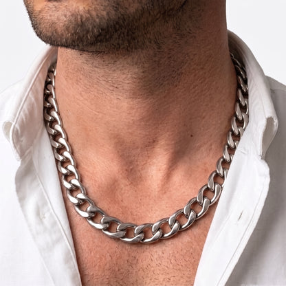12mm Curb Style Chain, Stainless Steel, Personalized