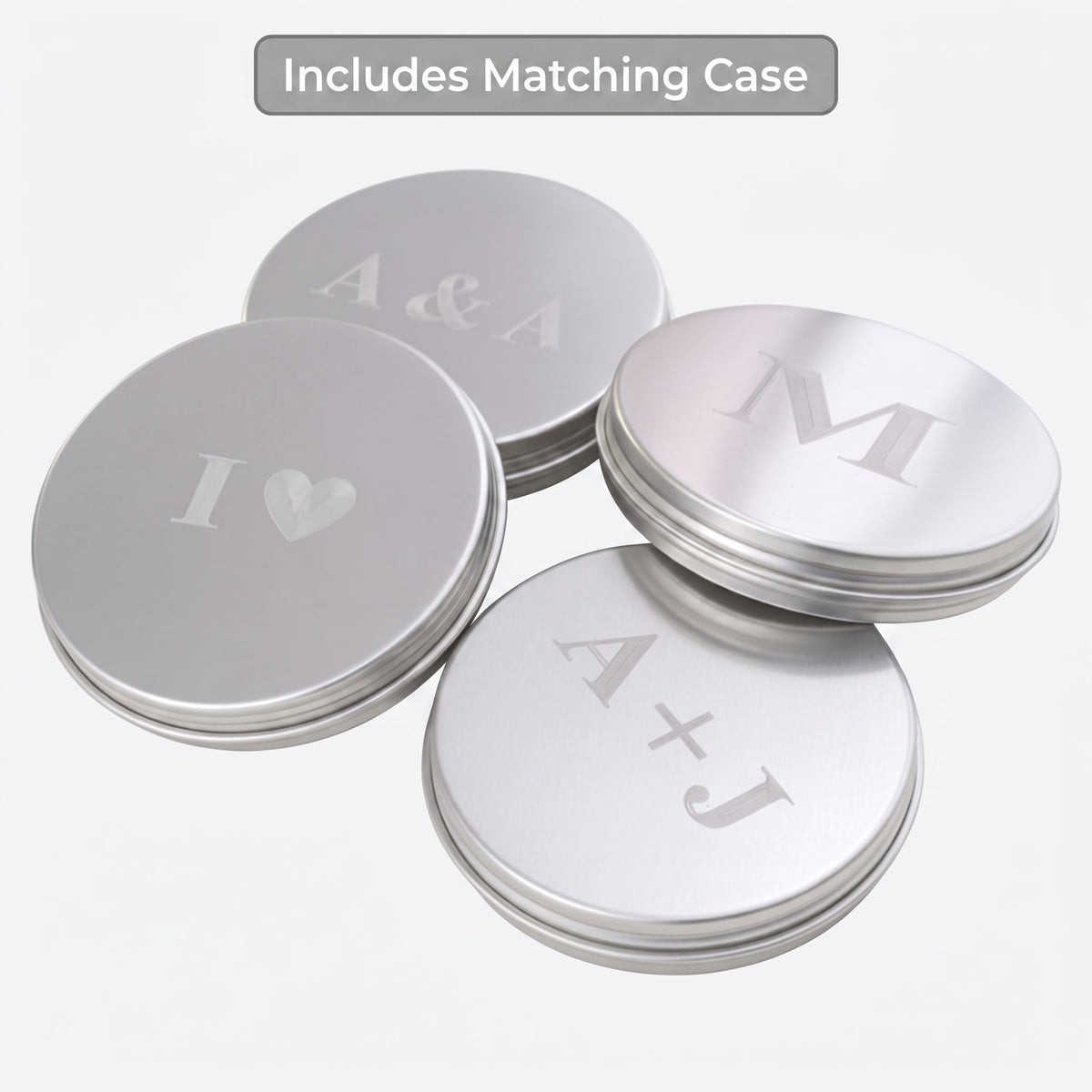 8mm Custom Tag & Aluminum Case - Stainless Steel