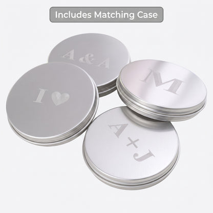 8mm Custom Tag & Aluminum Case - Stainless Steel