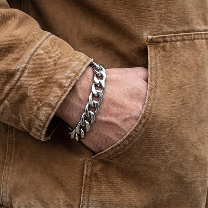 12mm Curb Chain Bracelet - Stainless Steel