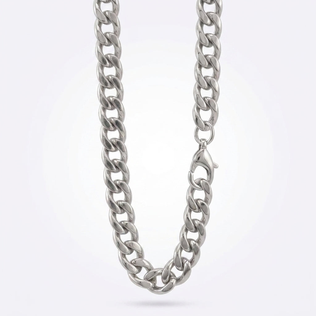 12mm Curb Style Chain, Stainless Steel, Personalized