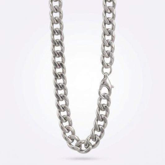 12mm Curb Style Chain, Stainless Steel, Personalized