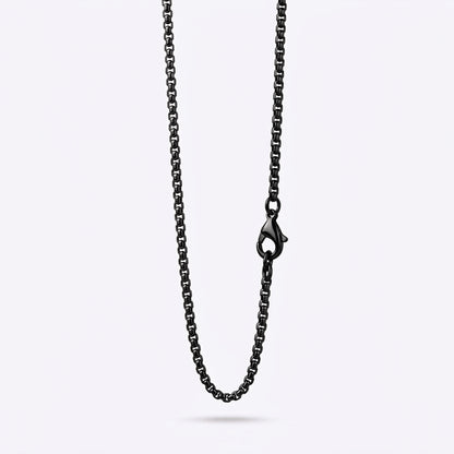 2mm Rounded Box Chain - Stainless Steel - Black