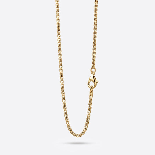2mm Rounded Box Chain - Stainless Steel - Gold