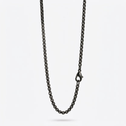2.5mm Rounded Box Chain - Stainless Steel - Black