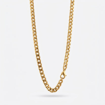 7mm Curb Chain - Stainless Steel - Gold