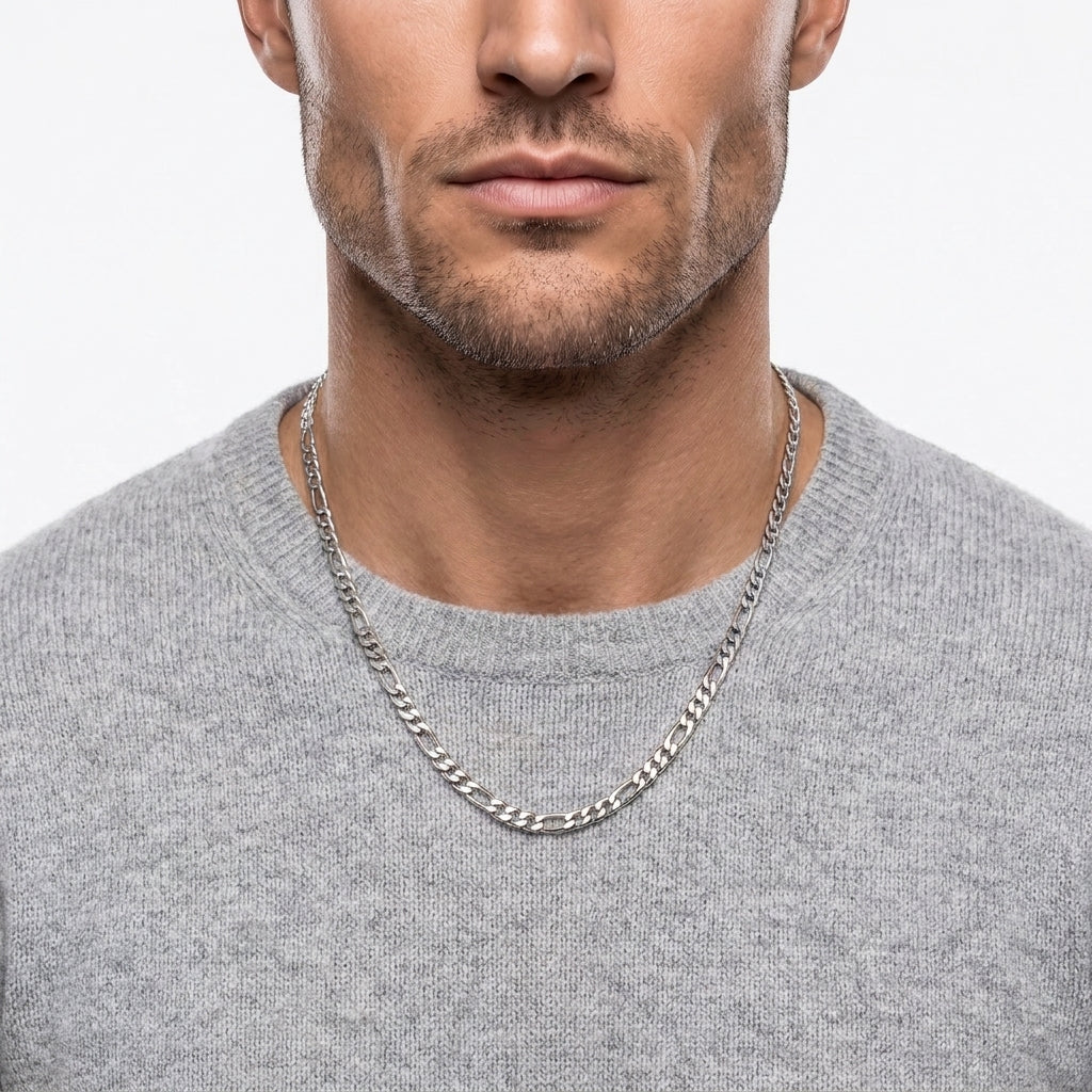 4.5mm Figaro Chain - Stainless Steel