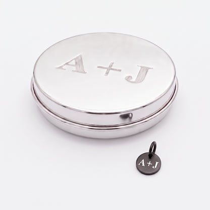 8mm Custom Tag & Aluminum Case - Stainless Steel - Black