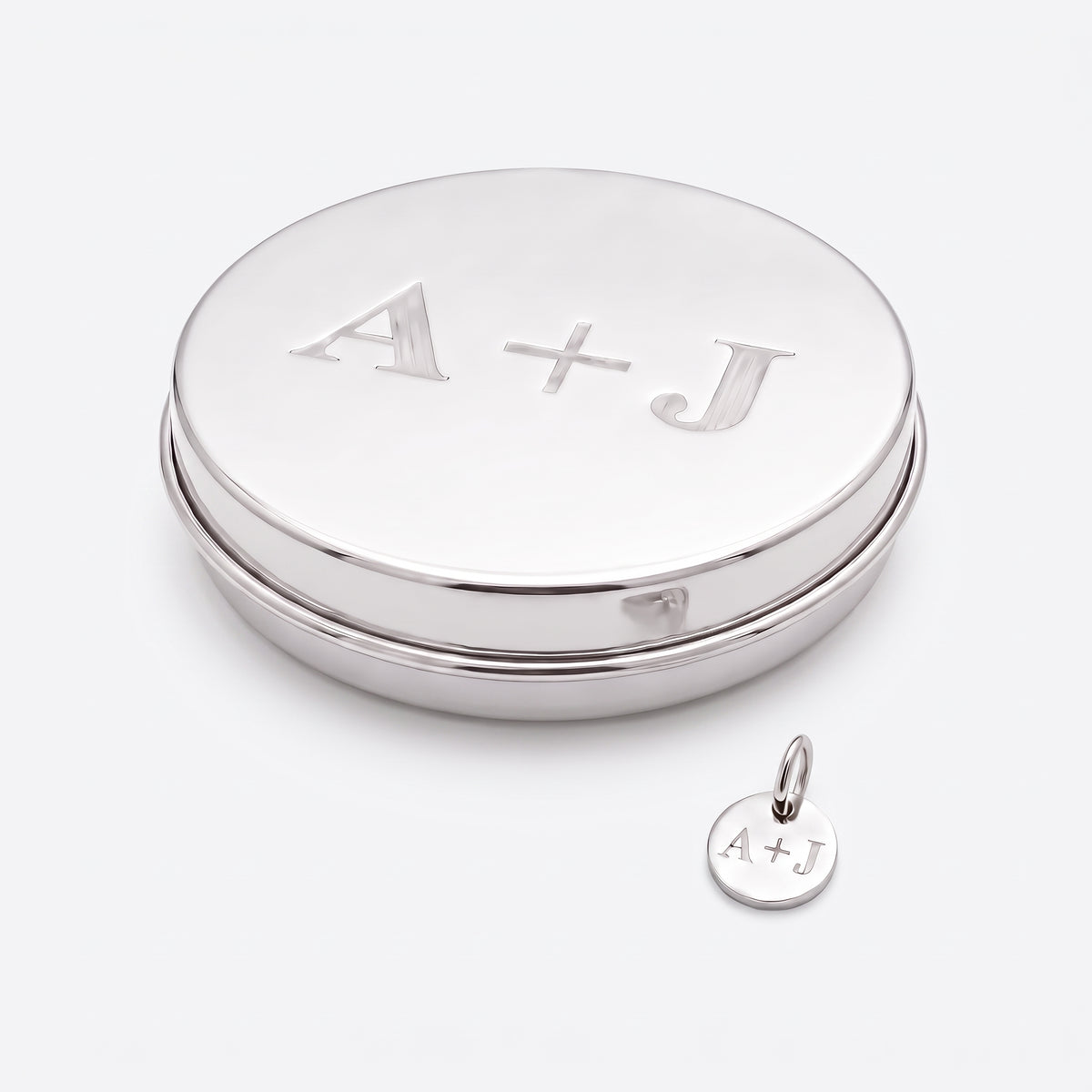 8mm Custom Tag & Aluminum Case - Stainless Steel