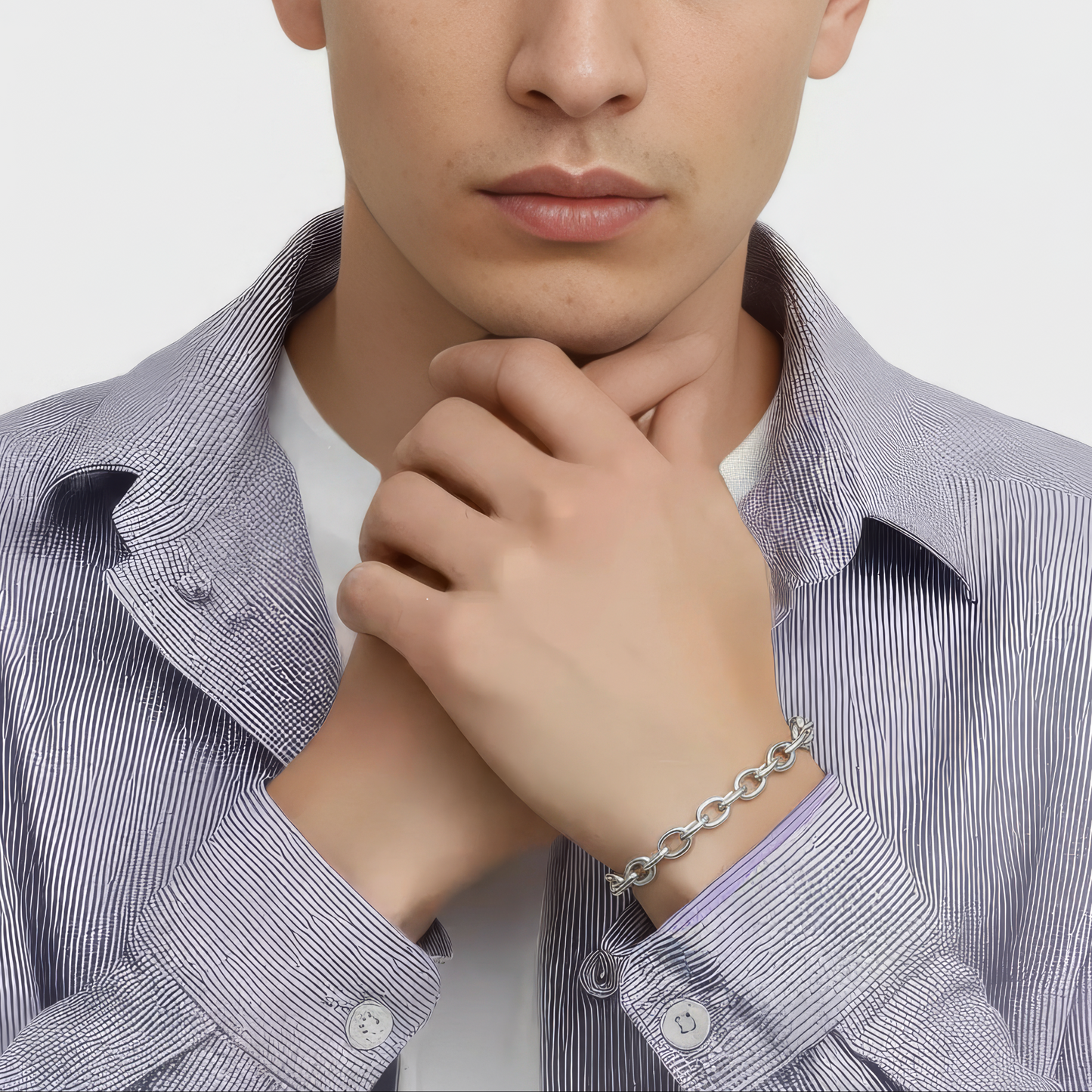 6mm Cable Chain Style Bracelet, Stainless Steel, Personalized