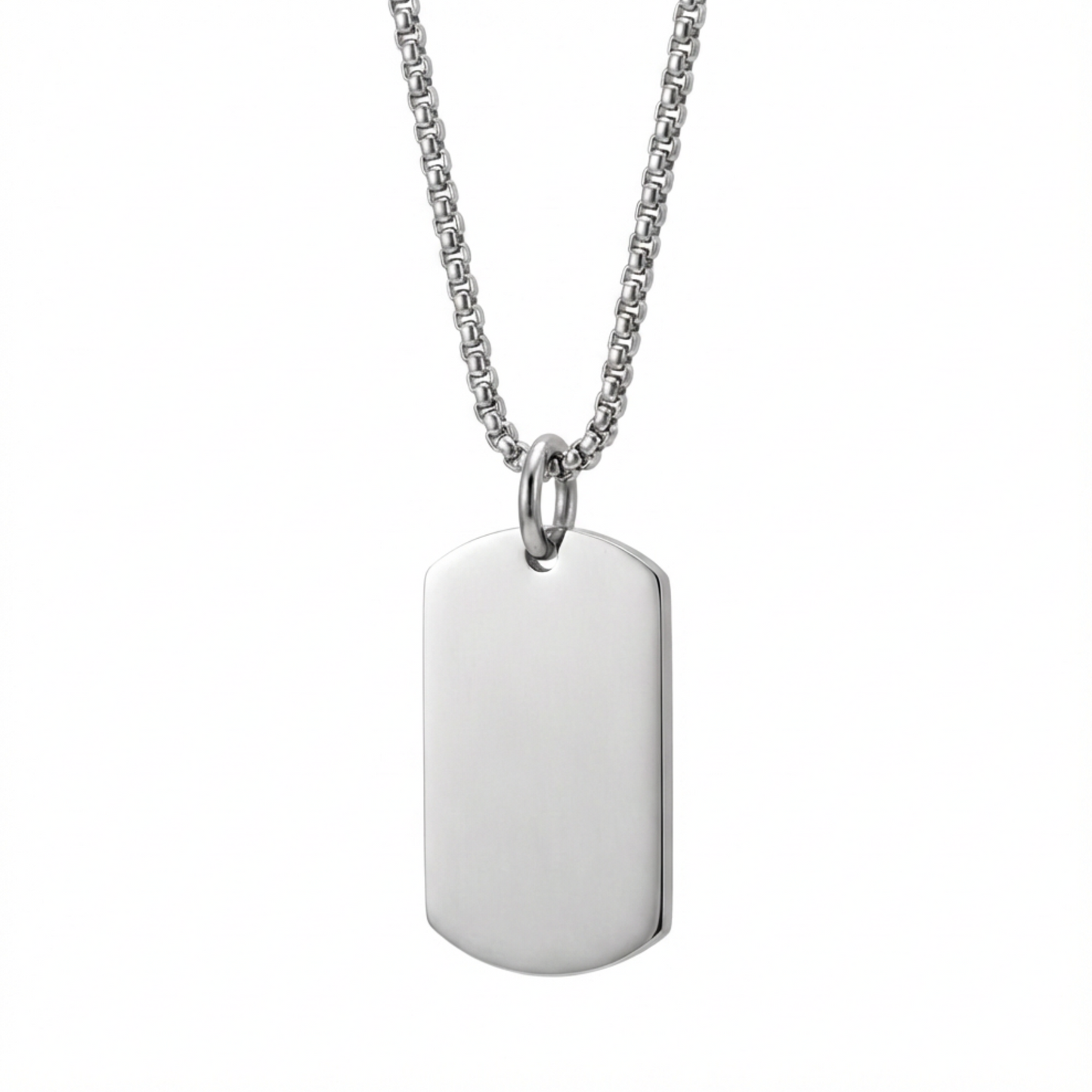 18mm x 28mm Stainless Steel Pendant Necklace