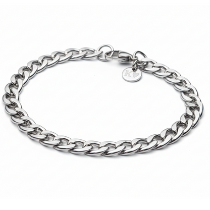10mm Curb Style Bracelet, Stainless Steel