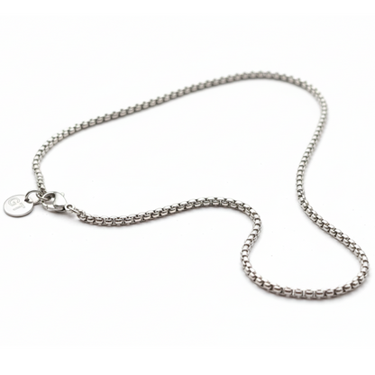 2.5mm Box Style Chain, Stainless Steel, Personalized