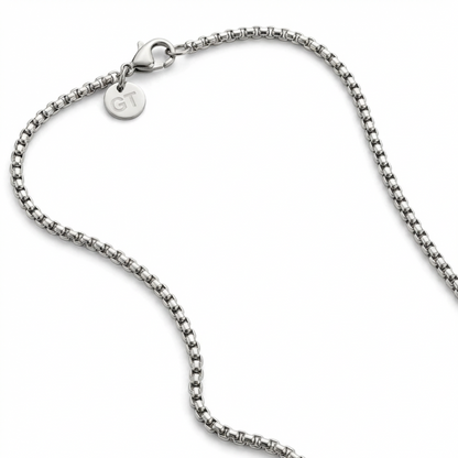 2.5mm Box Style Chain, Stainless Steel, Personalized