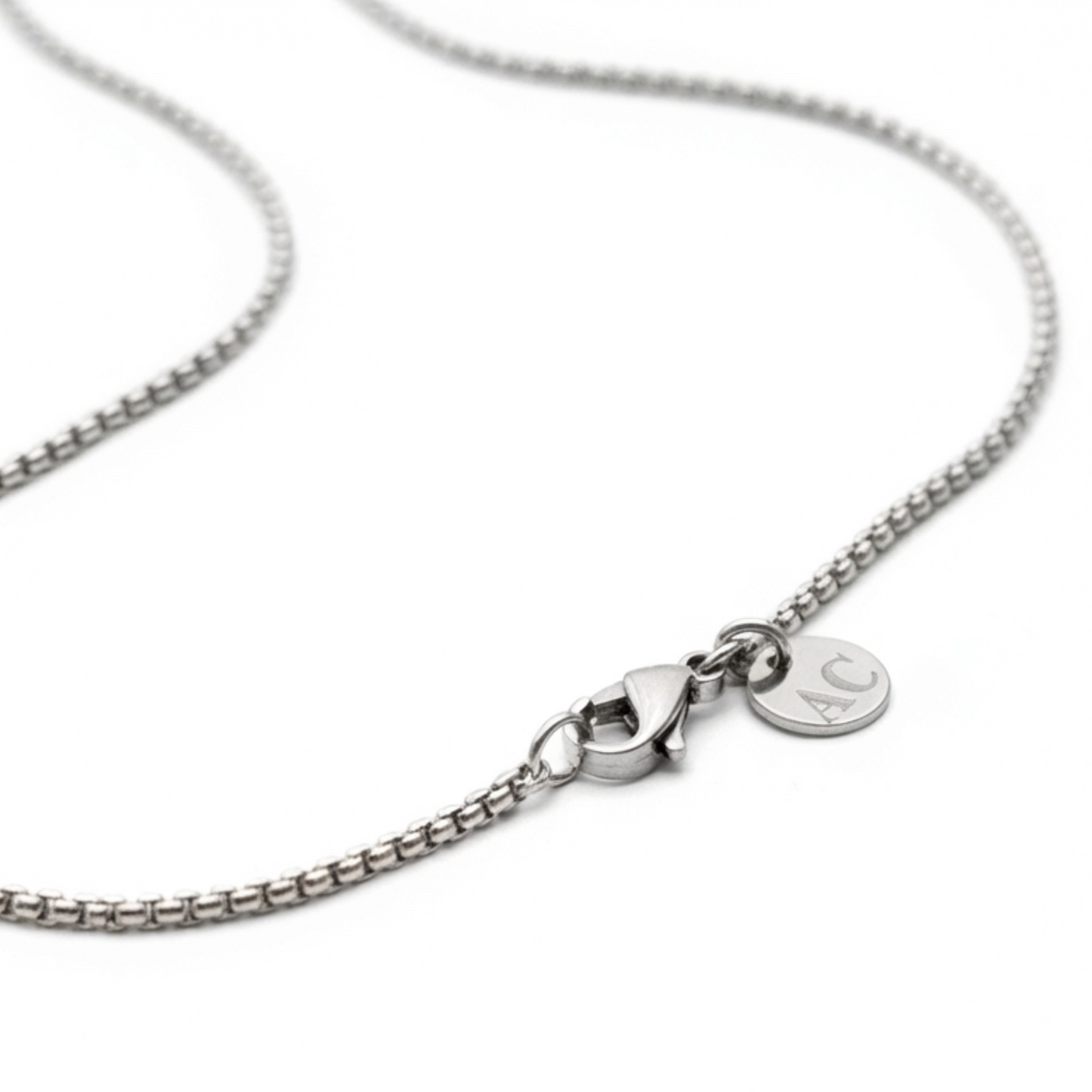 2mm Box Style Chain, Stainless Steel, Personalized