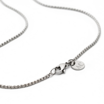 2mm Box Style Chain, Stainless Steel, Personalized