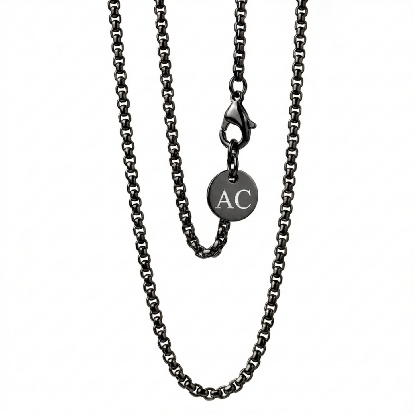 2mm Box Style Chain, Stainless Steel, Personalized