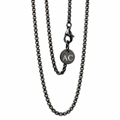 2mm Box Style Chain, Stainless Steel, Personalized
