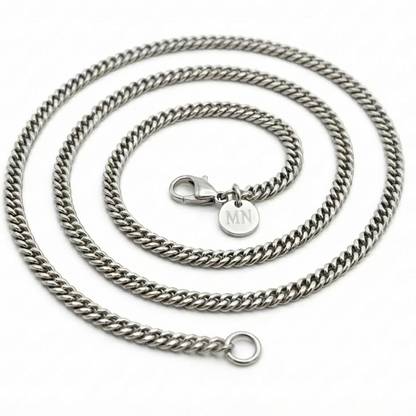3.5mm Diamond Cut Curb Chain, Stainless Steel, Personalized