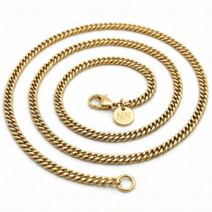 3.5mm Diamond Cut Curb Chain, Stainless Steel