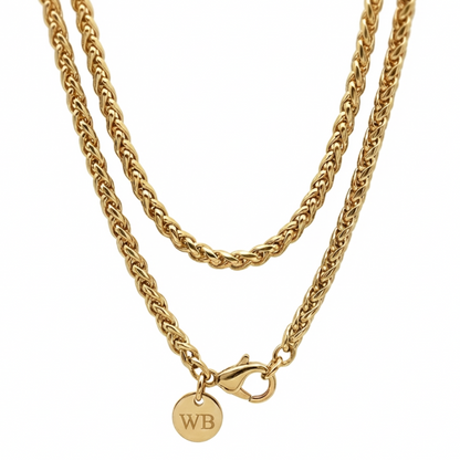 3mm Wheat style Chain, Stainless Steel