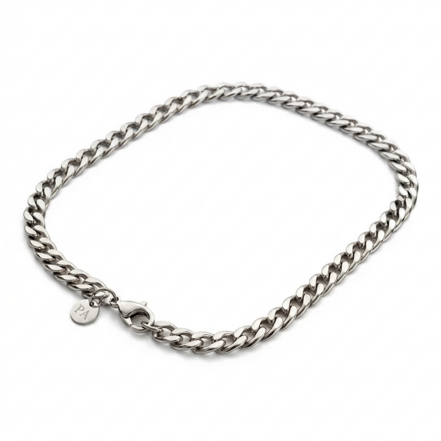 7mm Curb Style Chain, Stainless Steel, Personalized