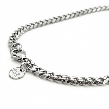 5mm Cuban Style Chain, Stainless Steel, Personalized
