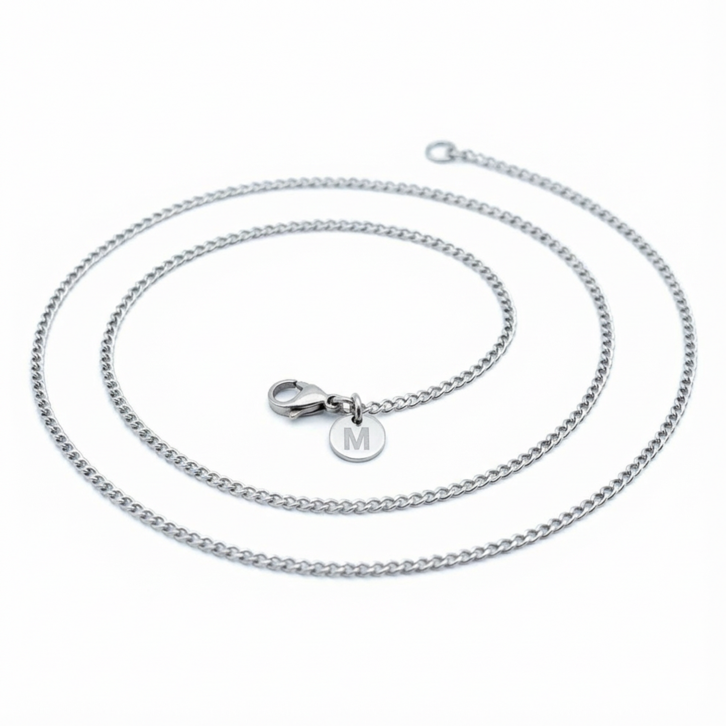 2.5mm Curb Style Chain, Stainless Steel, Personalized