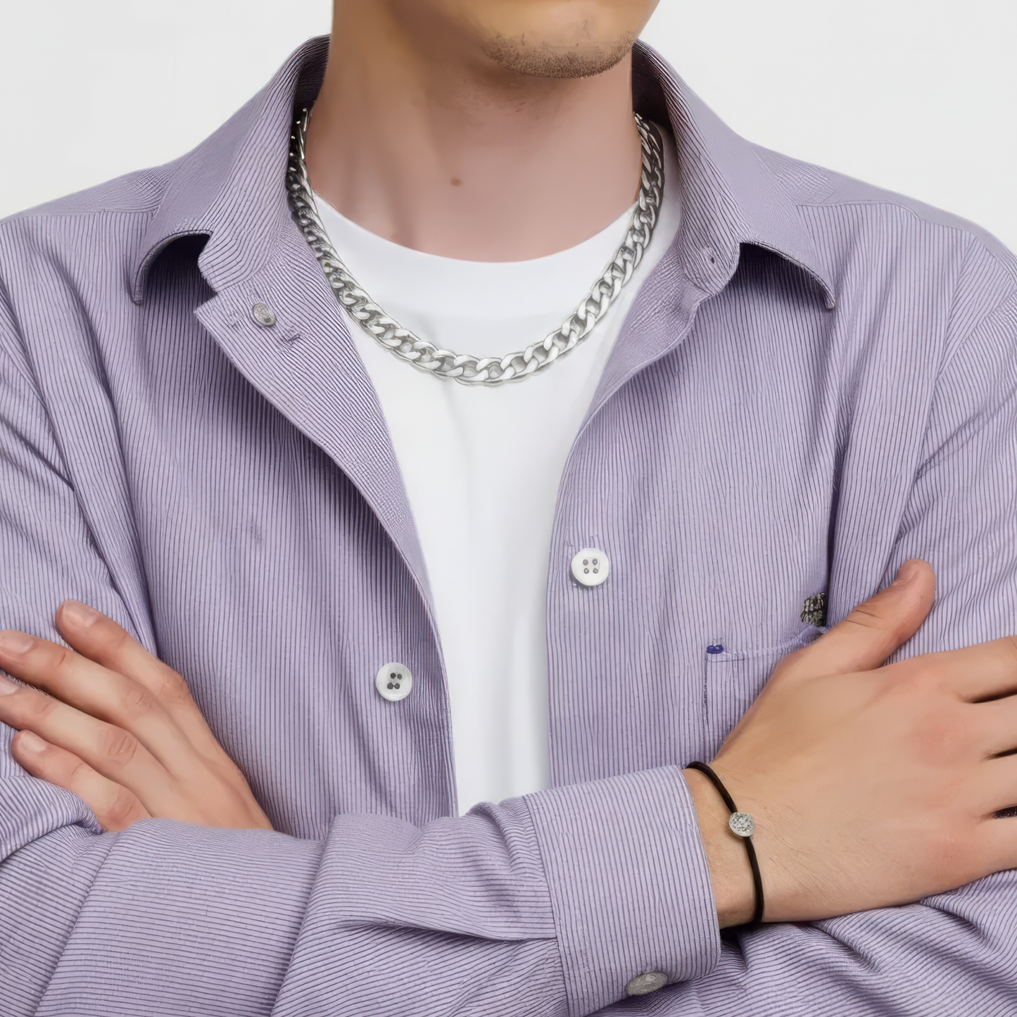 12mm Curb Style Chain, Stainless Steel, Personalized