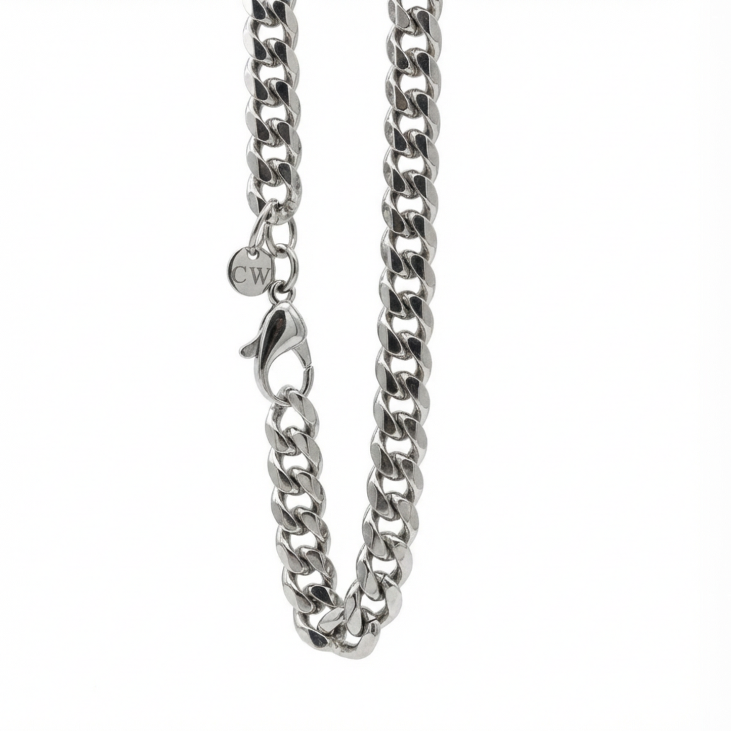 9mm Cuban Style Chain, Stainless Steel, Personalized