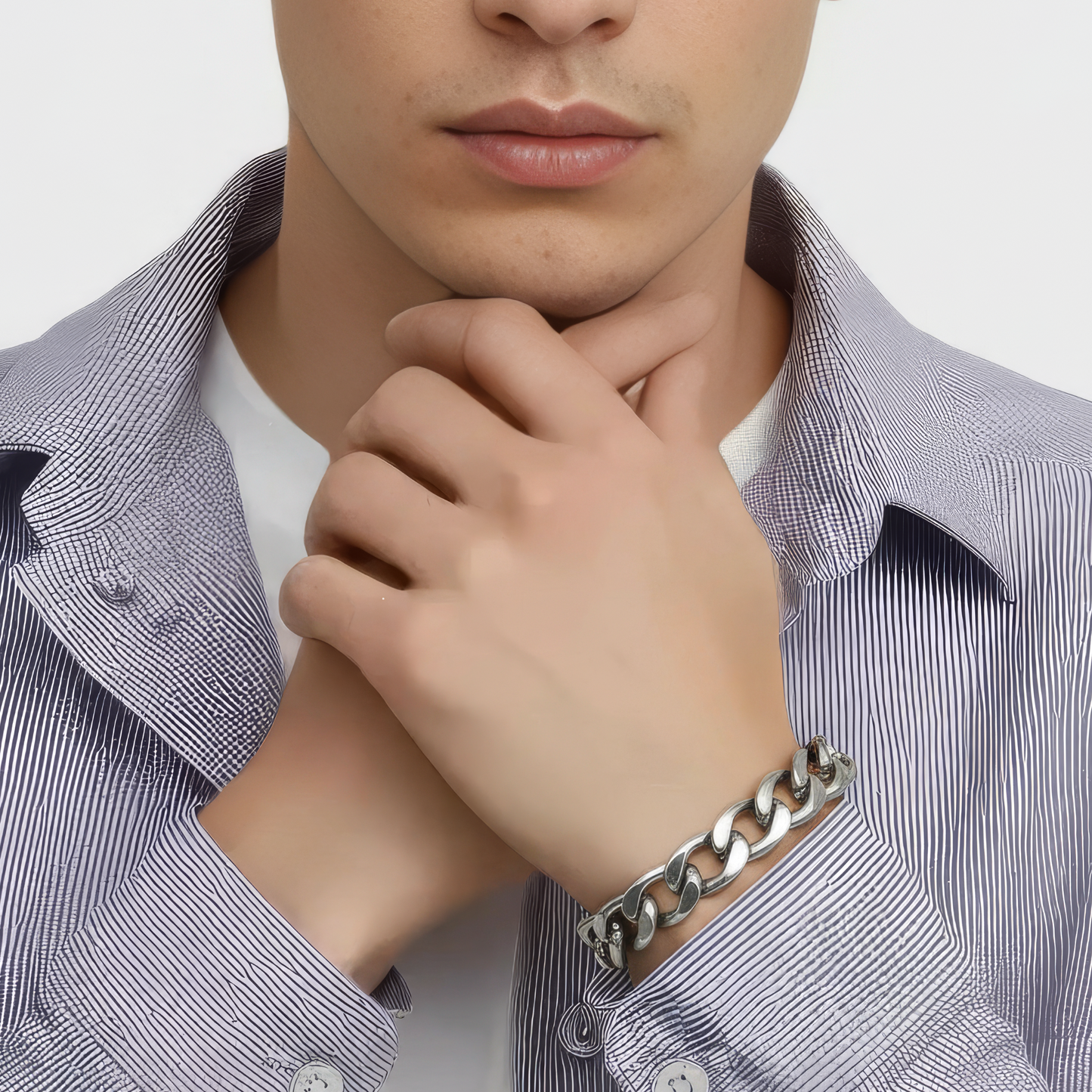 12mm Curb Style Bracelet, Stainless Steel, Personalized