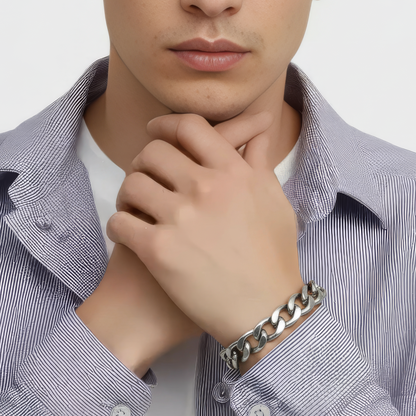 12mm Curb Style Bracelet, Stainless Steel, Personalized