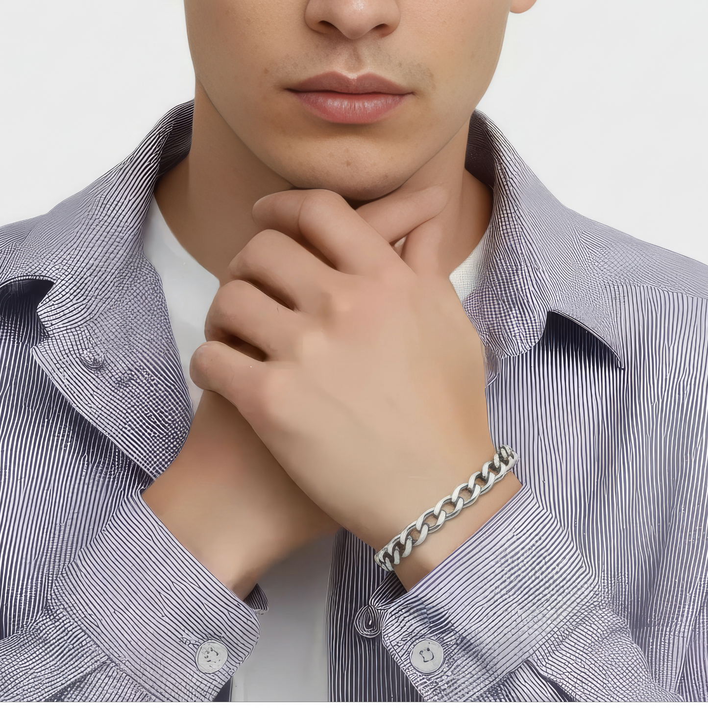 7mm Curb Style Bracelet, Stainless Steel, Personalized
