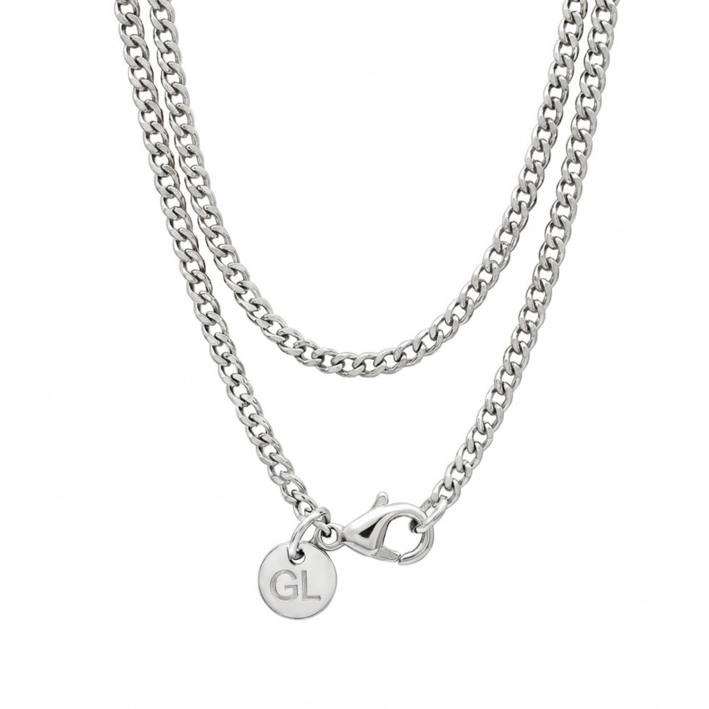 2.5mm Curb Style Chain, Stainless Steel, Personalized