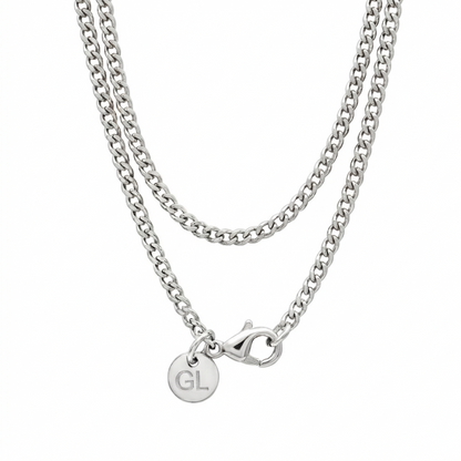 2.5mm Curb Style Chain, Stainless Steel, Personalized