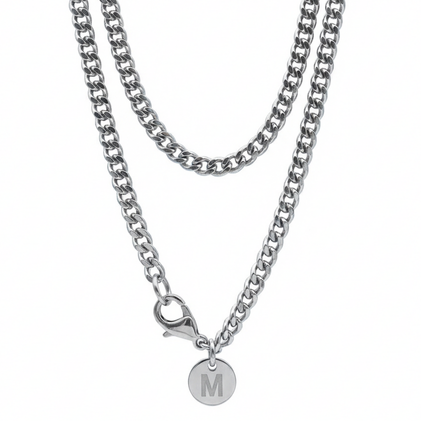 4mm Curb Style Chain, Stainless Steel, Personalized