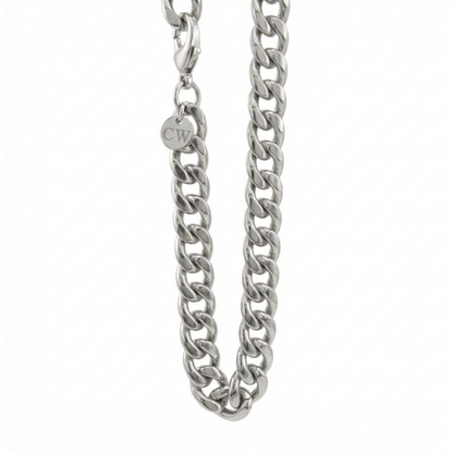 12mm Curb Style Chain, Stainless Steel, Personalized