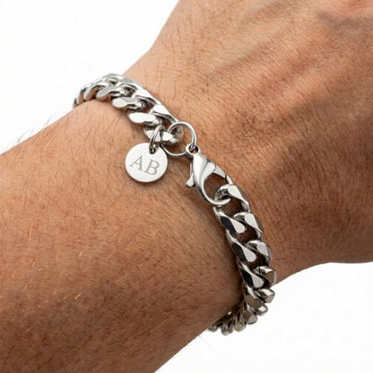 9mm Cuban Style Bracelet, Stainless Steel
